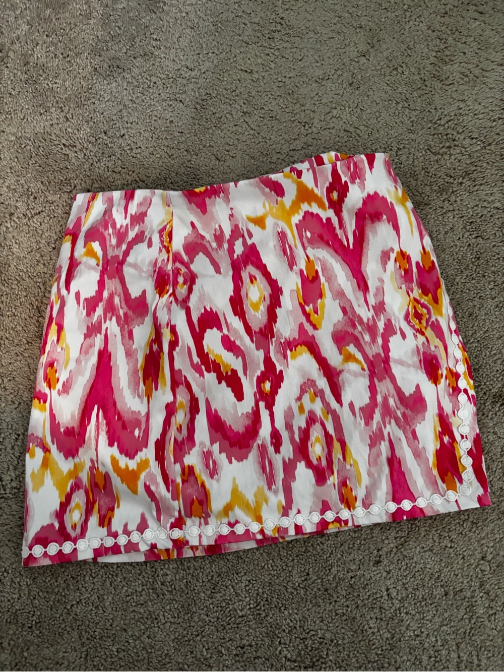 crown & ivy Pink, Yellow & White Printed Mini Skirt